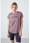 Tommy Life Gül Kurusu Polyester Nefes Alan Dokulu İnce Esnek Standart Fit Performans Kadın T-shirt - 97283 Gül Kurusu