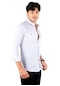 Deepsea Erkek Beyaz Likralı Çıtçıtlı Slim Fit Gömlek