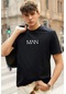 Unisex Man Baskılı T-shirt Siyah