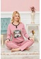Kadın Uzun Kollu Pijama Takımı Model No 7616 Yavruağzı