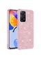 Noktaks - Xiaomi Uyumlu Xiaomi Redmi Note 11 Pro 5g - Kılıf Simli Koruyucu Shining Silikon - Pembe