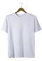 Beyaz Ön Ve Arkası Kabartma Baskılı Oversize T-shirt - S