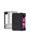 Noktaks - iPad Uyumlu Pro 12.9 2022 M2 - Kılıf Arkası Şefaf Stand Olabilen Koruyucu Nort Tablet Kılıfı - Siyah