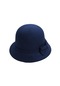 Fedora Trendy Soğuğa Dayanıklı Moda Kadın Vintage Zarif Yün Şapka Lacivert