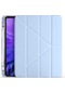 Kilifolsun iPad Uyumlu Air 10.9 2022 5.nesil Kalem Bölmeli Stand Olabilen Origami Tri Folding Kılıf Mavi