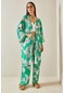 Yeşil Çiçek Desenli Kimono Takım 5yxk8-48600-08