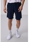 İndigo Polyester İnce Yumuşak Standart Fit Erkek Taytlı Şort - 81287 Indigo