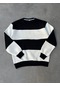 Hazego Parçalı Bisiklet Yaka Baskılı Sweatshirt - Siyah Siyah