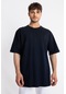 Adam Boxes Oversize O-yaka T-shirt Basuelto - Lacivert-lacivert