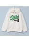Erkek Çocuk Kapüşonlu Beyaz Sweatshirt - 16127 - Beyaz-beyaz Çok Renkli