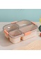 Okul Piknik Gıda Saklama Kabı Kutusu Için Taşınabilir Öğle Yemeği Için Bento Kutusu Bölme Mikrodalga Sızdırmaz Yemek Kabı Ofis-1550Ml Pembe