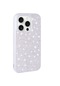 Mutcase - İphone Uyumlu İphone 15 Pro Max - Kılıf Parlak Taşlı Tasarımlı Silikon Pırlanta Kapak - Beyaz