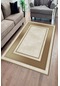 Makinede Yıkababilir Leke Tutmaz Krem Modern Çerçeve Desen Halı B1299 krem