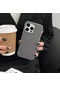Noktaks - iPhone Uyumlu 15 Pro Max - Kılıf Magsafe Şarj Özellikli Karbon Fiber Görünümlü Troy Kapak - Gümüş