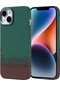 İphone Uyumlu 13/14 Kılıf Magsafe Şarj Özellikli Karbon Fiber Görünümlü Ultra İnce Premium Next Kapak Yeşil