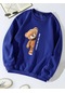 Unisex Oversize Bisiklet Yaka Basic Are You Ok Honey Baskılı Sweatshirt - Saks Mavisi Saks Mavisi