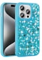 Noktaks - İphone Uyumlu İphone 15 Pro - Kılıf Parlak Parıltılı Taşlı Şık Linea Kapak - Mavi Açık