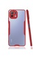 Kilifone - Xiaomi Uyumlu Mi 11 Lite - Kılıf Kenarı Renkli Arkası Şeffaf Parfe Kapak - Kırmızı