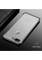 Noktaks - iPhone Uyumlu 7 Plus - Kılıf Dört Köşesi Renkli Arkası Şefaf Lazer Silikon Kapak - Gri