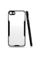 Noktaks - iPhone Uyumlu 8 - Kılıf Kenarı Renkli Arkası Şeffaf Parfe Kapak - Siyah