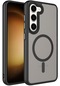 Mutcase - Samsung Uyumlu Galaxy S23 - Kılıf Arkası Mat Kablosuz Şarj Destekli Flet Magsafe Kapak - Siyah