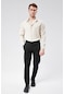 Beli Yarım Lastikli Arka Cep Fermuarlı Slim Fit Erkek Pantolon - Siyah