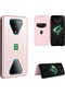 Xiaomi Black Shark 3 Karbon Fiber Doku Yatay Flip Tpu Pc Pu Deri Kılıf Kart Yuvası İle Pembe