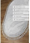 Comfort Puffy Oval Ponpon Saçaklı Peluş Halı Gri