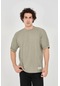 Unisex Jakar Kumaş Rahat Kol T-shirt - Açık Yeşil Açık Yeşil