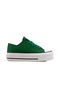 Benetton Yeşil Kalın Taban Kadın Keten Spor Ayakkabı Bn 30935 Yeşil