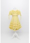 Fırfır Detaylı Kemerli Milano Kız Çocuk Elbise - Sarı