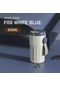 410/450Ml Paslanmaz Çelik Kahve Şişesi Kadın Basit Termos Bardak Erkek Taşınabilir Beraberindeki Soğuk Su Hediye Pot-410Ml Mavi