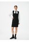 Koton Mini Tüvit Elbise Kare Yaka Kalın Askılı Siyah 3wak80071uw 3WAK80071UW999