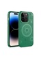 Kilifone - İphone Uyumlu İphone 14 Pro Max - Kılıf Kablosuz Şarj Destekli Desenli Hot Magsafe Kapak - Koyu Yeşil