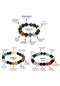 Tesbihane  Küre Kesim Multicolor Doğaltaş Kombinli Unisex Başarı Bilekliği 3lü Set