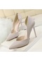 Gri Kadın Pompaları Bayanlar Yüksek Topuklu Ayakkabı Kadın Ayakkabı Gelin Düğün Ayakkabı Topuklu Klasik Pompalar Stiletto