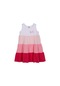 Lovetti Beyaz+ Fuşya Kız Çocuk Renkli Büzgülü Askılı Elbise 5983W006