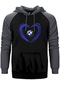 Bmw Heart Logo Gri Renk Reglan Kol Kapşonlu Sweatshirt