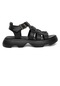 Mammamia D24ys-1095 Kadın Hakiki Deri Düz Sandalet Siyah-siyah