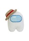 10cm Aramızda Hasır Şapkalı Peluş Oyuncak Bebek Oyun Figürü Beyaz