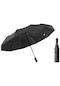 Hyt-kalın Otomatik Şemsiye Güneş Korumalı Ve Yağmur Korumalı Katlanır Şemsiye-açık Pembe - Siyah