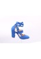 Ikkb İlkbahar Yaz Büyük Beden Kalın Topuklu Bayan Abiye Ayakkabı Koyu Mavi