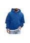 Mengtuo Sonbahar Düz Renk Gündelik Kapüşonlu Erkek Sweatshirt Mavi