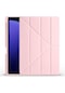 Kilifone - Galaxy Uyumlu Galaxy Tab S9 Plus - Kılıf Kalem Bölmeli Stand Olabilen Origami Tri Folding Tablet Kılıfı - Rose Gold