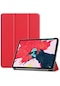 Noktaks - Apple Uyumlu Apple İpad Air 10.9 2020 4.nesil - Kılıf Smart Cover Stand Olabilen 1-1 Uyumlu Tablet Kılıfı - Kırmızı