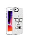 Noktaks - iPhone Uyumlu 7 - Kılıf Koruyucu Mermer Desenli Marbello Kapak - Beyaz