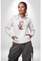 Beyaz Highland Teriyeri Kırmızı Gül Kadın Erkek Beyaz Kapüşonlu Sweatshirt Hoodie Beyaz