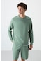 Tommy Life Açık Yeşil Basic O Yaka Rahat Form Erkek Sweatshirt - 88053 CAMEL