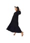 Kadın Siyah Yakası Püsküllü Uzun Elbise-32699-siyah