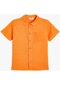 Koton Basic Gömlek Keten Karışımlı Kısa Kollu Cep Detaylı Turuncu 4skb60020tw